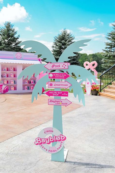 Minimalist Birthday Decor, Pool Party Ideas For Kids, Summer Pool Party Ideas, Barbie Decorations, Barbie Pool Party, Pool Party Ideas, Barbie Party Decorations, Minimalist Birthday, Barbie Theme Party