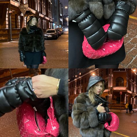 Neon Pink Bag Outfit, Pink Bag Aesthetic, Pink Bag Outfit, Pink Bags Outfit, Mini Jodie, Bag Outfit, Aesthetic Winter, Bag Aesthetic, Bags Aesthetic