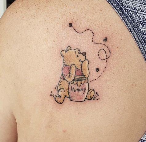 Pooh And Eeyore Tattoo, Funny Small Tattoos, Eeyore Tattoo, Pooh Bebe, Winnie The Pooh Tattoos, Dad Tattoo, Winnie The Pooh Honey, Small Wrist Tattoos, Dad Tattoos