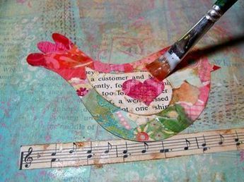 Collage bird art journal page ---- previous Pinner says --> One of my FAVORITE blogs! Mixed Media Tutorials, Piece Of Art, Mixed Media Projects, Mixed Media Art Journaling, Tutorial Diy, Mod Podge, Art Journal Pages, Mixed Media Canvas, Art Journal Inspiration