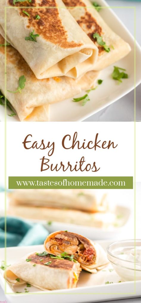 These burritos start with shredded chicken and a few simple ingredients to help get dinner to the table quickly. Lunch Burritos, Easy Chicken Burritos, Burritos Chicken, Grab And Go Lunch, Easy Burritos, Shredded Chicken Burrito, Burrito Recipe Chicken, Leftover Chicken Recipes, Easy Grilled Chicken