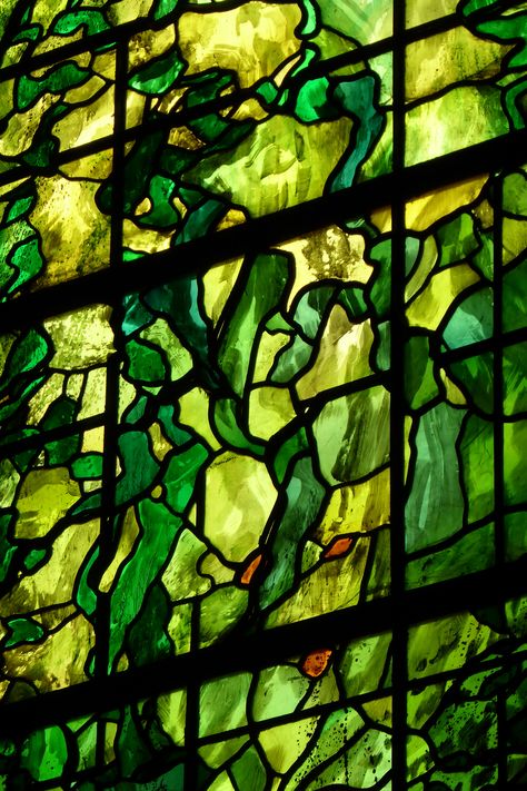 Robinson College Chapel, Cambridge - Stained glass by John Piper and Patrick Reyntiens Widgets Ipad, Shape Aesthetic, Green Island, John Piper, Fav Color, Green Things, Glass House, Stained Glass Art, Green Aesthetic