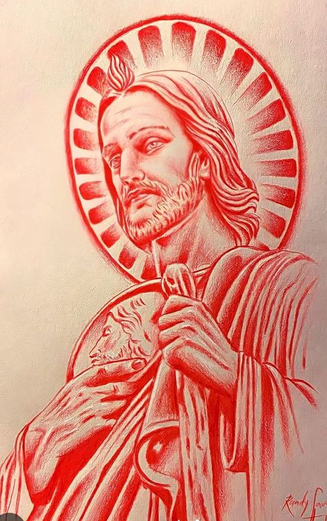 Saint Jude Drawing, St. Jude Tattoo, Calaveras Art, Cupid Tattoo, Card Tattoo Designs, Chicano Art Tattoos, Religious Tattoo, Chicano Drawings, Jesus Tattoo