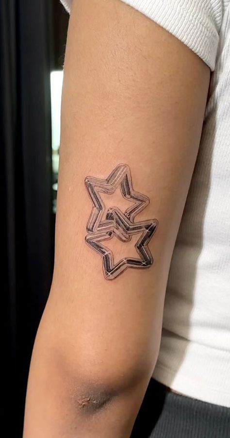 star tattoo, star tattoos, star tattoo designs, star tattoo ideas, star tattoo on arm, star tattoo on hand 3d Star Tattoo Designs, Puffy Star Tattoo, Star Tattoo Arm Sleeve, Thick Star Tattoo, Star Chain Tattoo, Mother Daughter Star Tattoos, Small Star Tattoo Ideas, Big Star Tattoo, Hand Star Tattoo