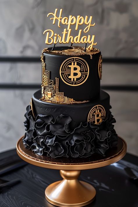 Bitcoin Birthday Cakes to Celebrate Him in Style Birthday Cakes For Men Unique, Thematic Cake, Unique Birthday Cakes, Birthday Cakes For Men, Creative Birthday Cakes, Beautiful Birthday Cakes, Creative Birthday, Themed Birthday Cakes, Gold Cake