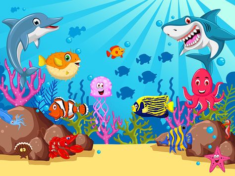 Photo Shoot Backdrop, Shoot Backdrop, Animals Cartoon, Underwater Animals, Birthday Photography, Photo Booth, Kids Birthday, Photography, Animals