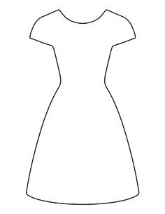 Dress pattern. Use the printable outline for crafts, creating stencils, scrapbooking, and more. Free PDF template to download and print at http://patternuniverse.com/download/dress-pattern/ Free Printable Paper Dolls Templates, Dress Quilt Pattern, Dress Outline, Dress Templates, Free Applique Patterns, Dress Card, Quilt Dress, Paper Dress, Free Shapes