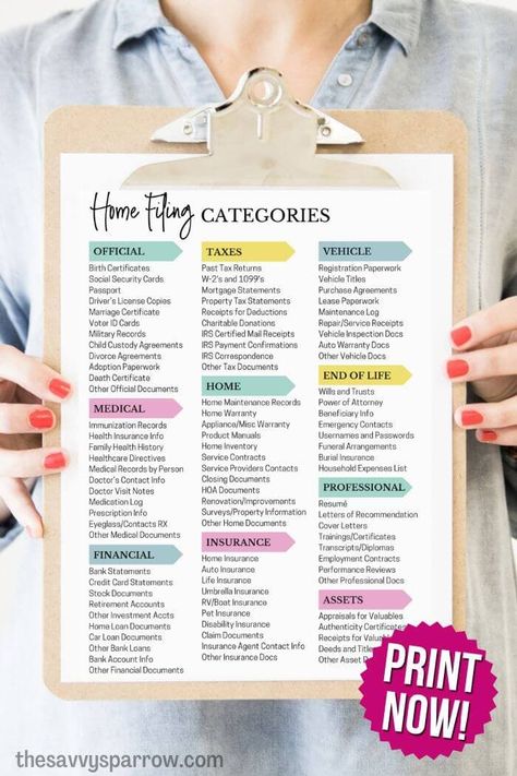 Want to create your own home filing system for your family papers, but not sure what categories to use? Grab this free printable list of home file organization categories and subcategories and learn how to organize home file folders! Tons of good home filing system ideas! Home File Organization Categories, Organization Categories, Home File Organization, Family Binder Organizer, Home Filing System, Busy Mom Planner, Filing Cabinet Organization, File Folder Labels, Office Organization Files