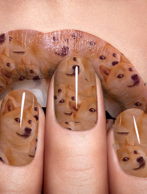 These dogs nailed it! Imagine getting choked out by these puppies ;) Cursed Nails, Dog Nail Art, Unghie Nail Art, Trendy Nail Art Designs, Lipstick Art, Her Nails, Animal Nails, Crazy Nails, Simple Nail Art Designs