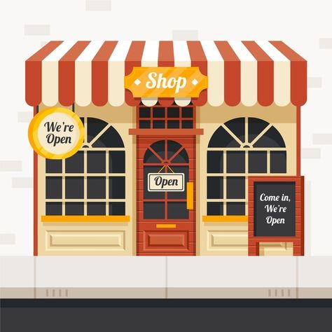 Discover thousands of free-copyright vectors on Freepik Store Facade, Open Sign, Packing A Cooler, Dollhouse Printables, Shop Illustration, Isometric Illustration, Open Signs, Shop Front Design, We Are Open