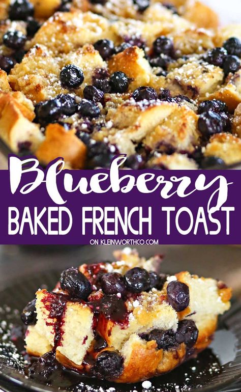 Blueberry French Toast Bake, Blueberry French Toast Casserole, Baked French Toast Casserole, French Toast Casserole Overnight, Baked French Toast, Easy Breakfast Recipe, Overnight French Toast, Toast Casserole, Blueberry French Toast