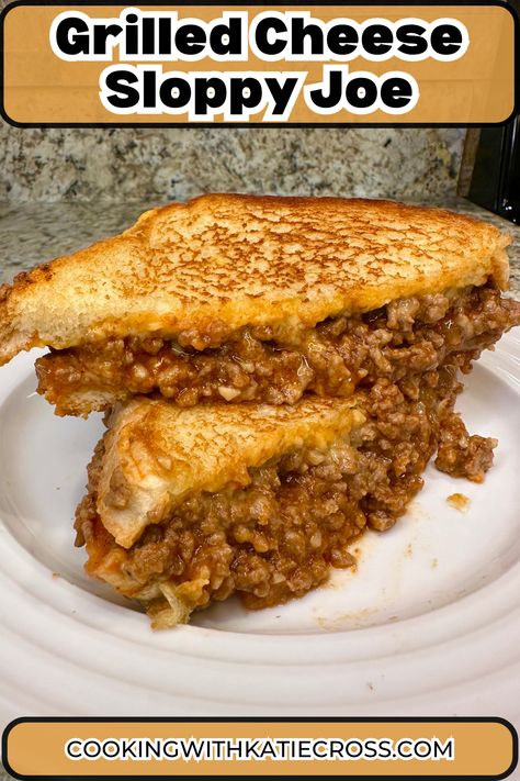 These Sloppy Joe Grilled Cheese Sandwiches feature a homemade sloppy joe mix seared between Texas toast and gooey cheese. Grilled Cheese Sloppy Joe Sandwich, Sloppy Joe Grilled Cheese Sandwiches, Sloppy Janes, Texas Toast Sloppy Joes, Sloppy Joe Grilled Cheese, Homemade Grilled Cheese, Sloppy Joe Mix, Grilled Cheese Sloppy Joe, Grilled Cheese Sandwich Recipe