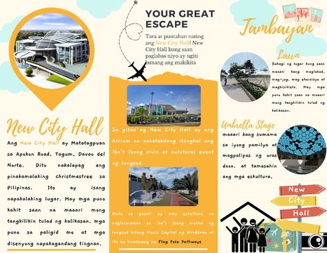 Travelogue Design, Wall Magazine Ideas School, Tourism Brochure Design, City Brochure, Tagum City, Map Quotes, Good Truth Or Dares, Travel Advertising Design, Travel Brochure Design