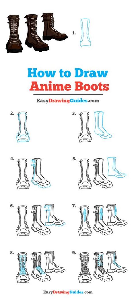 Anime Shoes Drawing Lesson. Free Online Drawing Tutorial for Kids. Get the Free Printable Step by Step Drawing Instructions on https://easydrawingguides.com/how-to-draw-anime-shoes-and-boots/ . How To Draw Dress Shoes, High Heel Boots Drawing Reference, Heel Drawing Sketches, Boots Front View Reference, How To Draw Shoes Anime, How To Draw Boots Step By Step, Shoes Anime Drawing, Paw Shoes Drawing, How To Draw Cartoon Shoes