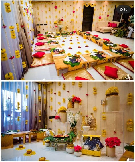 Kelvanachi Decoration, Home Decor For House Warming Indian, Thai Pongal Decorations, Kelvandecoration Simple, Patrika Lekhan Decoration, केळवण Decoration Ideas, Lagan Lekhan Decorations, Vana Rasam Decoration, Home Decoration Ideas For Wedding