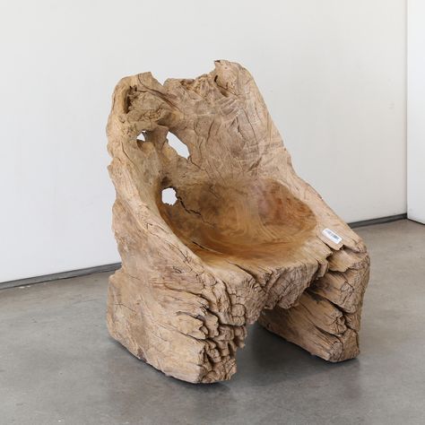 Object, Antique Chair by Furniture | 24.00w  x 28.00h x22.00d in. Buy art at Exhibit. Found Object Furniture, Wabi Sabi Chair, Rock Furniture, Ugly Furniture, Nature Furniture, Wabi Sabi Furniture, Log Chairs, Raw Furniture, Cardboard Chair