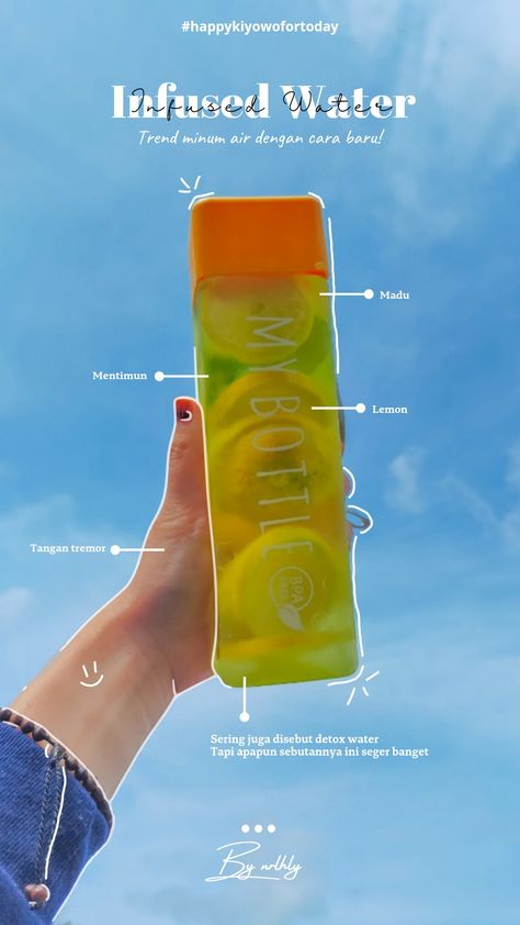 #infusedwater #minumansehat #typographyminuman Infused Water Photography, Infus Water, Water Branding, Instagram My Story, Water Photography, Ibis Paint, Infused Water, Instagram Story, Typography