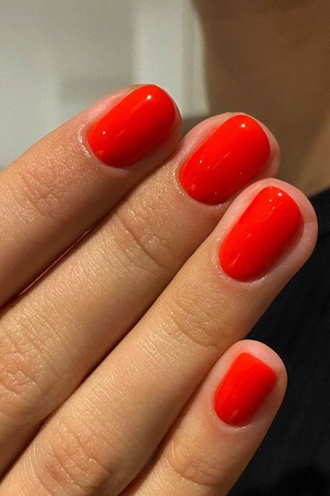 Nagellack Trends, Red Nail Polish, Red Nail, Shellac Nails, Polish Colors, Summer Nails Colors, Orange Nails, Manicure Y Pedicure, Chic Nails