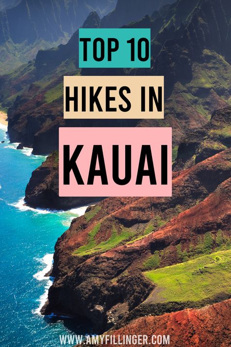 Here are the top 10 best hikes in Kauai. If you're planning a Kauai vacation, you may know that Kauai is one of the best islands in Hawaii for hiking. Hiking is one of the best things to do in Kauai, so here are the best Kauai hikes. The best trails in Kauai consist of waterfall hikes, Na Pali Coast hikes, historical hikes and so many more. Don't miss the best sunrise hikes in Kauai too! #kauai #kauaivacation #kauaihikes Kauai Hawaii Adventure, Best Things To Do In Kauai Hawaii, Kauai Hiking Trails, Hiking In Kauai, Best Hikes In Kauai, Things To Do In Kauai Hawaii, Kauai Hawaii Things To Do In, Camping Kauai, Kauai Hikes