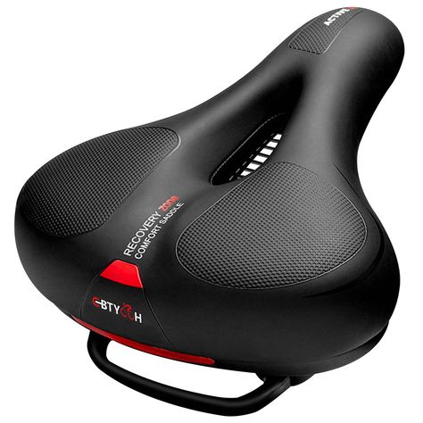 Oversized Comfort Bike Seat, Wide Comfortable Bicycle Seat Cushion for Men Women, Memory Foam Padded, Exercise Bike Saddle Un Bicycle Saddles, Spin Bike Workouts, Bike Mirror, Peloton Bike, Comfort Bike, Cruiser Bicycle, Bicycle Seats, Bike Saddle, Hybrid Bike