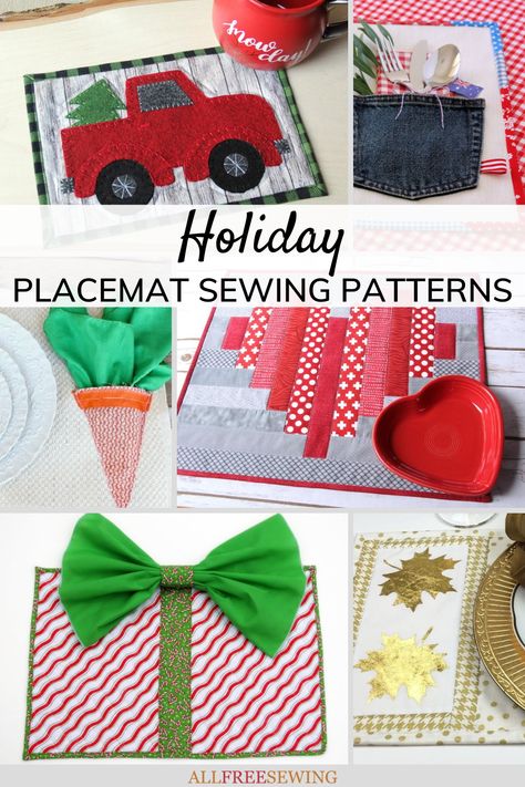 Montessori, Sewing Projects Patterns, Ways To Decorate For Christmas, Boutique Crafts, Christmas Sewing Patterns, Placemat Patterns, Sewing Christmas, Diy Placemats, Christmas Motifs