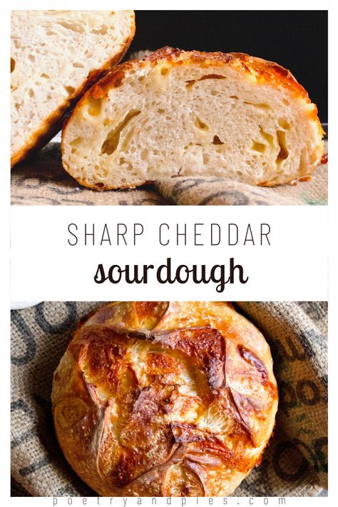 Sharp Cheddar Sourdough — Poetry & Pies Jalapeno Cheddar Sourdough Bread, Cheddar Sourdough Bread, Rustic Loaf, Baking Tricks, Baking Studio, Sourdough Recipe, Baking Homemade, Sourdough Starter Recipe, Jalapeno Cheddar