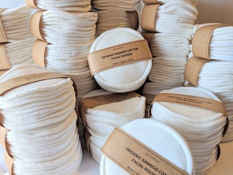 "Protect our environment by eliminating disposable cotton balls from your life. Be part of the solution and make the sustainable switch. Our reusable, high-quality, 100% bamboo cotton facial rounds are soft and a great alternative to disposable cotton balls and make-up wipes. It is eco-friendly and 100% biodegradable and compostable. Soft, durable, and great for sensitive skin. It's perfect for removing makeup, applying toner, or cleansing the face without soaking too much. plastic-free product, Cotton Rounds, Removing Makeup, Compost Bags, Cotton Balls, Eco Friendly Living, Maquillaje Natural, Cotton Ball, Cotton Pads, 3 Layers