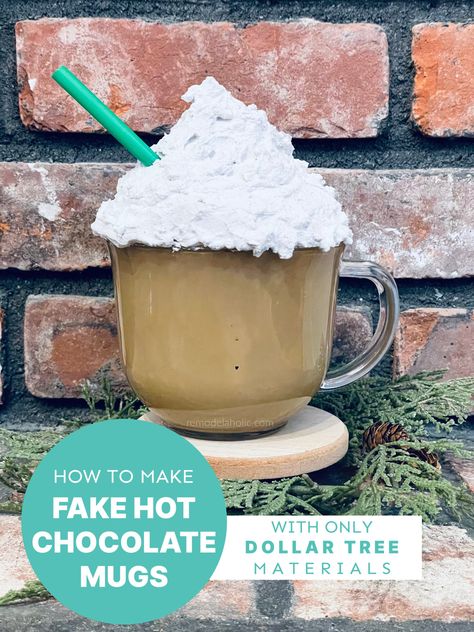 Unleash your creativity this Christmas with fake hot chocolate mugs! Perfect for gifting or adding a festive touch to your home. Get started on this budget-friendly DIY project now! 🎅🔔 #DIYChristmas #CraftingDelight Diy Large Hot Cocoa Cup, Hot Chocolate Cup Craft, Fake Hot Cocoa Mug Diy, Fake Cocoa Mug, Fake Hot Cocoa Mug, Large Hot Cocoa Mug Diy, Diy Fake Hot Cocoa Mugs, Hot Cocoa Decor Diy, Giant Hot Chocolate Decoration