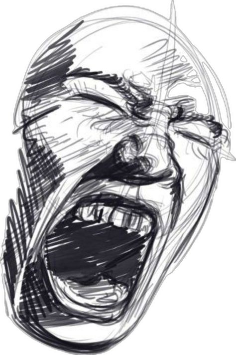 Extreme Emotions Reference, Screaming Face Drawing, Drawing Screaming, Face Screaming, Scream Drawing, Emotions Drawing, Emotion Drawing, Screaming Drawing, Drawing Generator