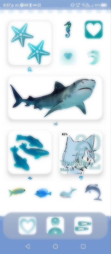 Ocean Cute Wallpaper, Ocean Wallpaper Homescreen, Sealife Wallpaper Ocean Life, Shark Ios 16 Wallpaper, Sea Animal Phone Theme, Aquatic Home Screen, Oceancore Widgets, Ocean Themed Phone Wallpaper, Shark Widget Icon