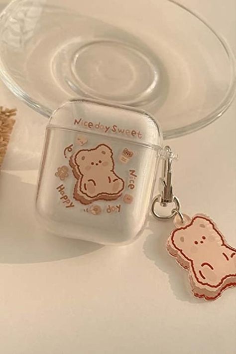 Airpods Iphone, Teddy Bear Cookies, Cartoon Smile, Korea Girl, Bear Cookies, Brown Teddy Bear, Airpods Cases, Airpod Pro, Airpods 3