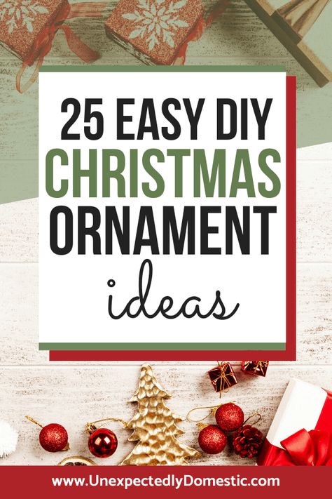 25 Easy DIY Christmas ornaments! These homemade ornaments can be used as gifts, made to sell, or look really festive hanging on your Christmas tree. Modern Homemaking, Christmas Ornament Ideas, Xmas Crochet, Holiday Money, Easy Homemade Gifts, Frugal Christmas, Christmas Cutouts, Christmas Eve Traditions, Homemaking Tips