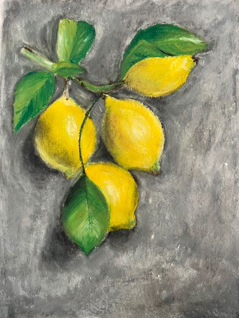 Lemons yellow Oil Pastel Lemon, Lemon Uses, Pastel Crayons, Oil Pastel Art, Lemon Oil, Oil Pastels, Pastel Art, Ads Creative, Soft White