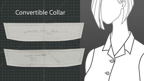 Learn how to draft a Convertible Collar. Shirt Collar Pattern Drafting, Collar Pattern Drafting, Fashion Design Videos, Collar Shirt Pattern, Collars Pattern, Draping Pattern, File Ideas, Shirt Collar Pattern, Patterns For Fashion