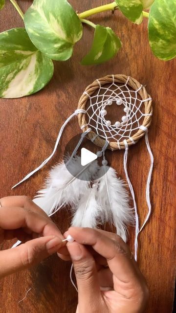 Diy Dream Catcher Tutorial Step By Step, How To Make A Dream Catcher Step By Step, How To Make Dream Catchers, How To Make A Dream Catcher, Small Dream Catcher Diy, How To Attach Feathers To Dream Catcher, Dreamcatcher Making, Diy Small Dream Catcher, Dream Catcher Making