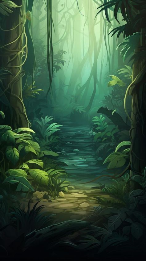 Explore the mysterious Jungle Depths with its dense foliage and tangled underbrush. Discover the beauty of nature and immerse yourself in the wild. #Jungle #Depths #DenseFoliage #Nature #Wilderness #ExploreTheWild #AdventuresInNature #IntoTheJungle #UntamedWilds #IntoTheWilds Nature Jungle, Magical Jungle, Wild Jungle, Fantasy Background, Cool Backgrounds Wallpapers, Art Wallpaper Iphone, Cool Backgrounds, In The Wild, Mobile Wallpaper