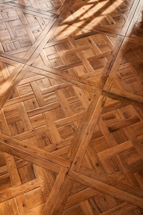 Wooden Floor Pattern, Reclaimed Parquet Flooring, Parquetry Floor, Floor Texture, Wood Parquet, Parquetry, Oak Flooring, Layout Architecture, Wooden Floors