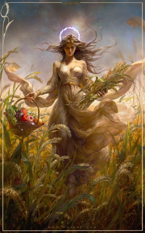 Goddess Of Harvest, Demeter Goddess, Queer Art, Goddess Art, Art Tools, Greek Goddess, Greek Gods, Greek Mythology, Character Art