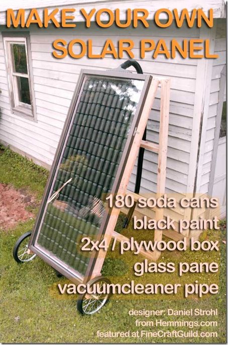 Learn here how to make solar panels from recycled soda cans.... Solar Heater, Best Solar Panels, Photovoltaic Panels, Solar Projects, Solar Energy System, Solar Heating, Diy Solar, Earthship, Roof Solar Panel