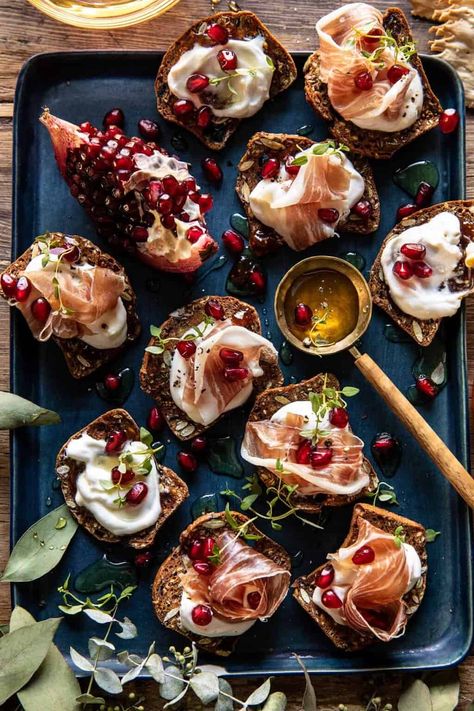 Honey Whipped Ricotta and Prosciutto Crackers | halfbakedharvest.com Honey Whipped Ricotta And Prosciutto, Half Baked Harvest Appetizers, Harvest Appetizers, Honey Whipped Ricotta, Prosciutto Appetizer, Holiday Cheese Boards, Half Baked Harvest Recipes, Whipped Ricotta, New Year's Eve Appetizers