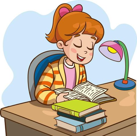 cute children studying at the table Study Table Illustration, Studying Cartoon, Study Clipart, Study Cartoon, Classroom Clipart, Brush Teeth, English Learning Books, Children Sketch, Kids Study