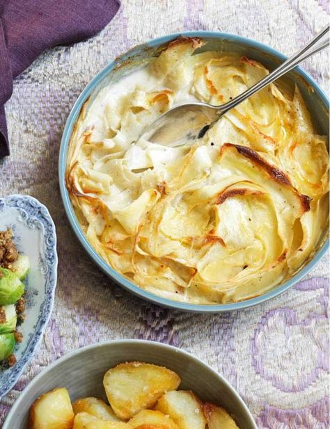 Parsnip gratin, by Marcus Wareing. A heart warming and indulgent side to your Easter weekend meal. Parsnip Gratin, 1st Recipes, Christmas Veggie, Side Veggies, Marcus Wareing, Veggie Options, Parsnip Recipes, October Food, Sainsburys Recipes