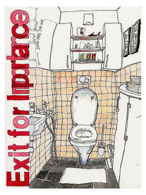 Toilet Drawing Sketch, Toilet Sketch, Friends Sketchbook, Toilet Artwork, Sunga Park, Bathroom Sketch, Toilet Illustration, Deliberate Practice, Toilet Drawing