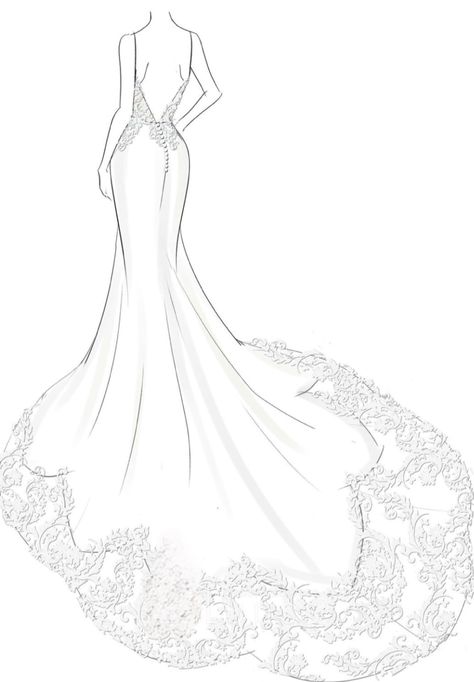 Wedding Dress Sketches Design, Wedding Dress Drawing Sketches, Bride Dress Drawing, Wedding Dresses Drawing, Gown Illustration, Custom Wedding Dress Sketch, Victoria Era, Sketch Dress, Wedding Dress Drawings