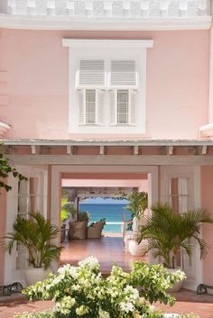 Stylist Charlotte Stockdale’s Guide to Barbados - Cobbler’s Cove Hotel Colonial Caribbean, Royal Pavilion, Pink Sea, Bridgetown, Colonial Architecture, Pink House, Beach Cottage Style, Pink Houses, Island Style