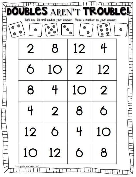 Doubles Math Facts Freebie Doubles Math Facts Freebie: I have a great Doubles Math Facts Freebie for you today! But first, let me tell you a little bit about what I’ve been doing. First, I packed up m Doubles Games First Grade, Doubles Math Games, Fifth Grade Math Games Free, Doubles And Near Doubles Activities, Doubles Math Games First Grade, Doubles Facts Games, Doubles Math, Doubles Addition, Math Doubles