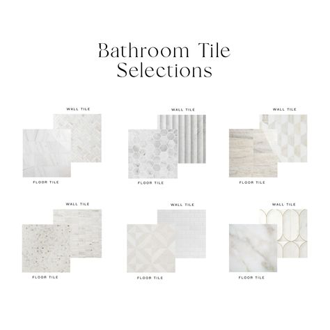 Your clickable shopping list will appear in your ETSY PURCHASE HISTORY after purchase THE INSPO -  These tile combinations were professionally curated to suit a modern, yet classic design aesthetic.   WHAT YOU'LL RECEIVE -  After purchase you'll receive a download of the Tile Selection mood board and a clickable shopping list to purchase the options that you love the most* *please note: there is absolutely no obligation to purchase any of these selections! NEED MORE? -  Check out our Kitchen and Bathroom eDesign services! Matching Bathroom Floor And Shower Tile, Neutral And Gold Bathroom, 5 Piece Master Bath, Bathroom Tile Combinations, Neutral Bathrooms Designs, Large Tile Bathroom, Bathroom Tiles Combination, Tile Combinations, Tile Selection