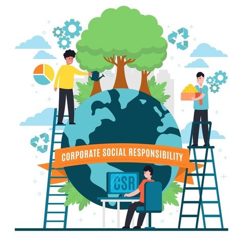 Flat design corporate social responsibil... | Free Vector #Freepik #freevector #social #corporate #company #environment Corporate Social Responsibility Design, Corporate Social Responsibility Poster, Social Responsibility Poster, Responsibility Illustration, Party Games For Ladies, Games For Ladies, Krishna Drawing, Social Environment, Corporate Style