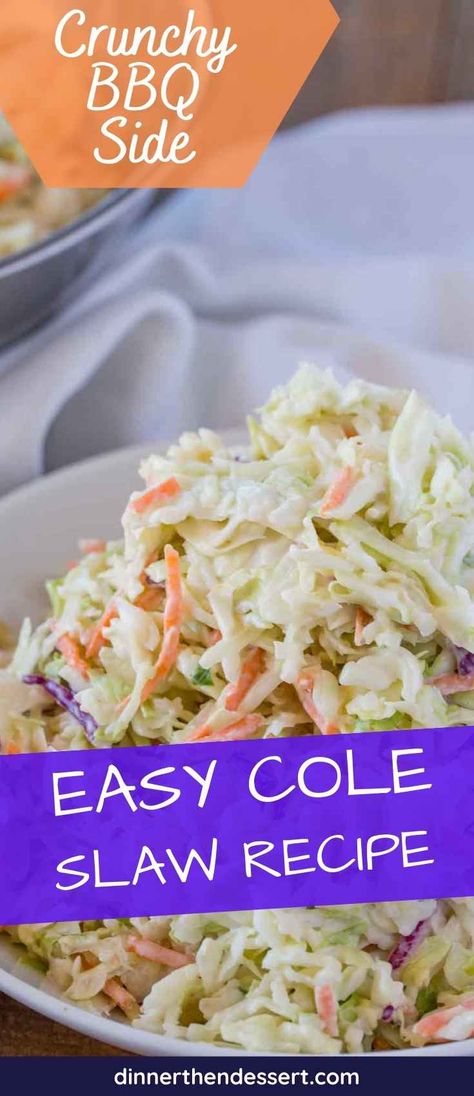 This traditional coleslaw recipe is an easy side dish made with shredded cabbage mix and creamy dressing - ready in 5 minutes! Easy Cole Slaw, Cold Slaw, Traditional Coleslaw Recipe, Coleslaw Dressing Recipe, Best Coleslaw Recipe, Easy Coleslaw, Coleslaw Recipe Easy, Slaw Dressing, Coleslaw Dressing