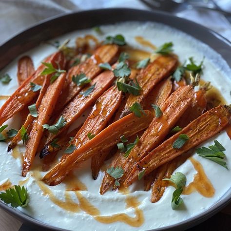 Roasted Carrots with Whipped Feta - Pesto & Potatoes Roasted Carrots And Whipped Feta, Carrots With Whipped Feta, Curry Tuna, Feta Pesto, Vegetarian Roast, Dairy Free Pesto, Salmon Filets, Pesto Potatoes, Flours Banana Bread